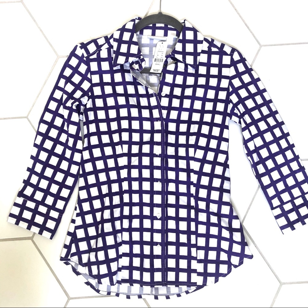 New York & Company Purple checkered button up!